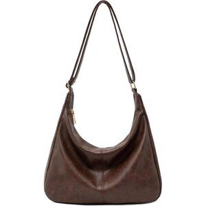 Women Hobo Bag Vegan Leather Shoulder Handbag Slouchy Tote Crossbody Purse